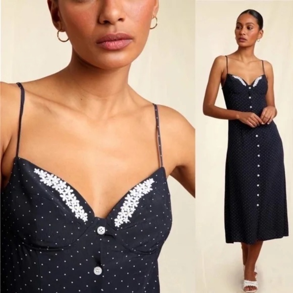 NWT Rouje Polka Dot Midi Dress